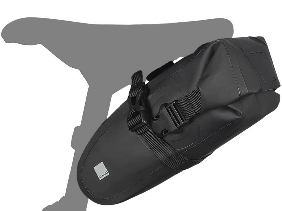A saddlebag under the saddle