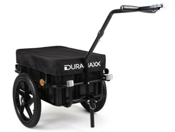 Tažný vozík za kolo s odjímatelným 70l boxem, nepromokavou krycí plachtou a 16" koly.