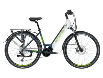 Super women's trekking e-bike with top equipment, central motorization and a high-capacity battery for an extra long range. Lowered frame size 18 ", wheel diameter 28", battery 17.5 Ah (range up to 145 km)