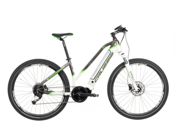Women's cross electric bike with a central Bafang M400 motor, fully integrated battery and modern geometry. Built on 28 "wheels with a range of up to 130 km. Designed for trips of all kinds and for sportier riding in light terrain.