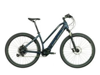 Women's electric cross bike equipped with reliable Bafang M500 motor, 630 Wh battery, Rockshox suspension fork, hydraulic disc brakes and other great components. Designed for a sportier ride or a trip in light terrain. Practical and very functional e-bike with comfortable geometry.
 