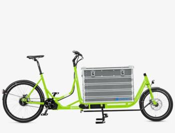 A versatile cargo e-bike with a powerful Bosch Cargo Line Cruise motor and rear suspension.