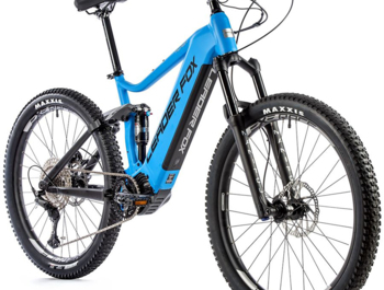 All-suspension mountain e-bike with a modern sporty design. Equipped with PANASONIC GX ULTIMATE motor, integrated 720 Wh battery, LCD display with push-button controller, Manitou rear shock absorber and quick charger.