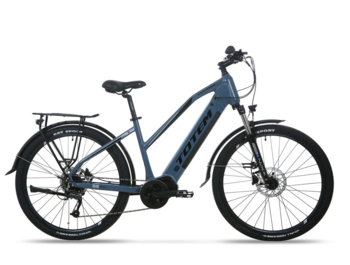 A model that will find use in the countryside and mountain terrain, as well as on routes designed more for long-distance performance. Equipped with a Vinka mid-motor, 504 Wh battery, fenders, rack, stand and a very modern look.