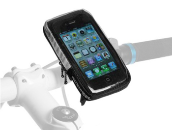 The Roswheel handlebars sleeves allow you to keep your phone on the bike while still in your eye. 