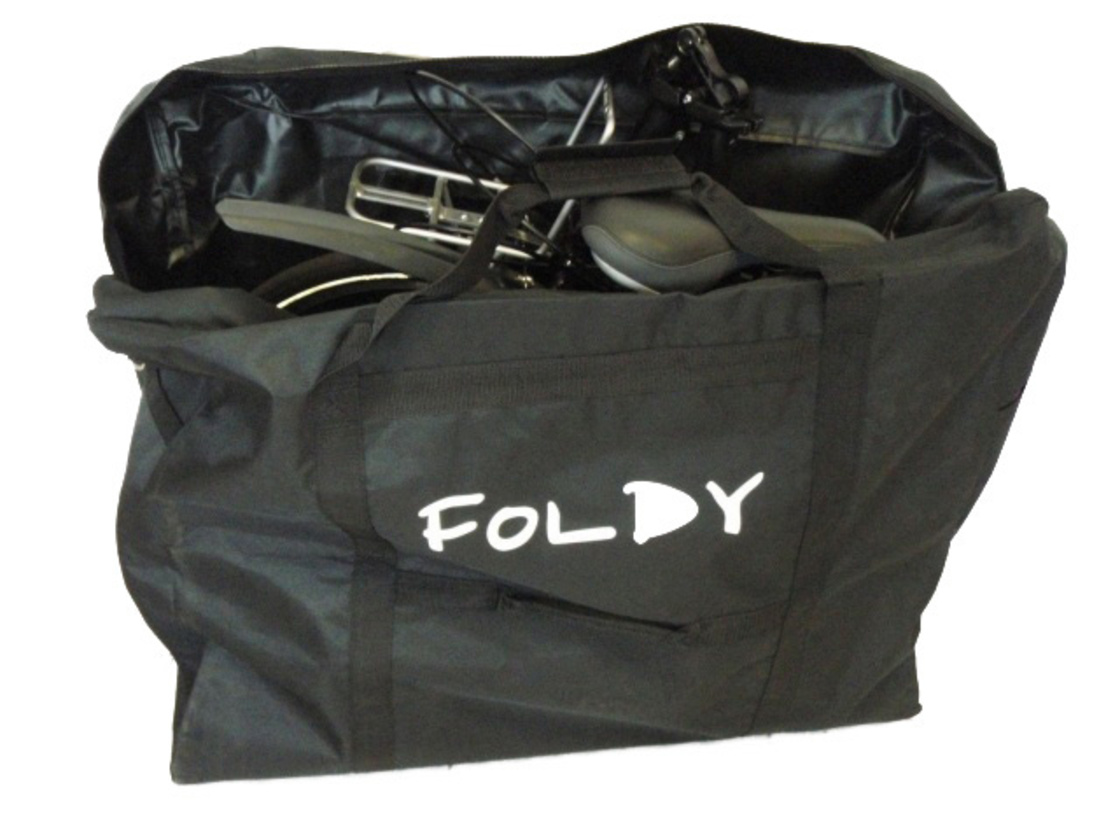 Folding transport case on folding wheel